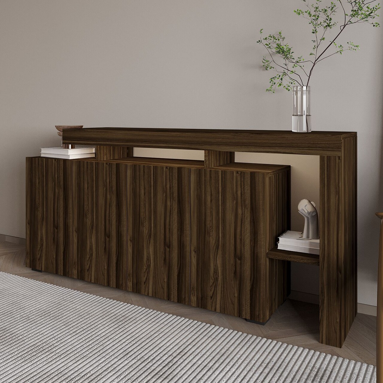 Consola, Hanah Home, Beliz, 170x80x35 cm, Maro - view 5
