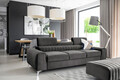 Canapea extensibila 3 locuri, ELTAP, SO-LAU-05NU, Laurence, 261x97x105 cm, lemn/poliester, gri inchis