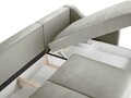 Coltar extensibil reversibil, Pansy, Mazzini Sofas, 4 locuri, cu lada de depozitare, 220x150x90 cm, catifea, bej