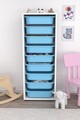 Dulap multifunctional, Estella, Zola 9N, Alb/Albastru