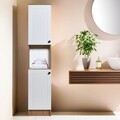 Dulap multifunctional, Tuvalle, Tuval 078, 35.2x171.8x37.8 cm, Stejar / Alb