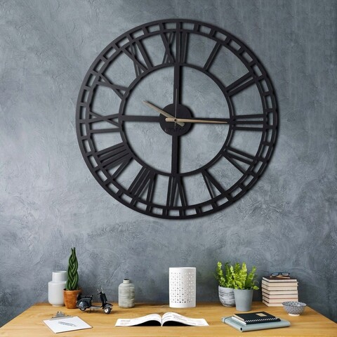 Ceas de perete, classic xl, metal, dimensiune: 70 x 70 cm, negru
