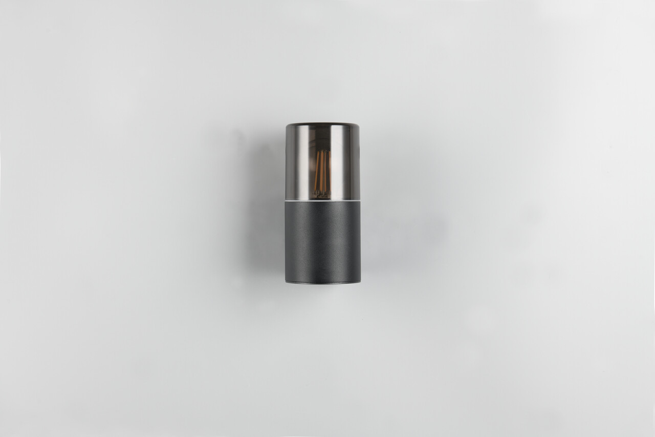 Aplica de perete pentru exterior Hoosic, TRIO, 8.5x11.8x17.5 cm, 28W, 1x E27, aluminiu, negru mat