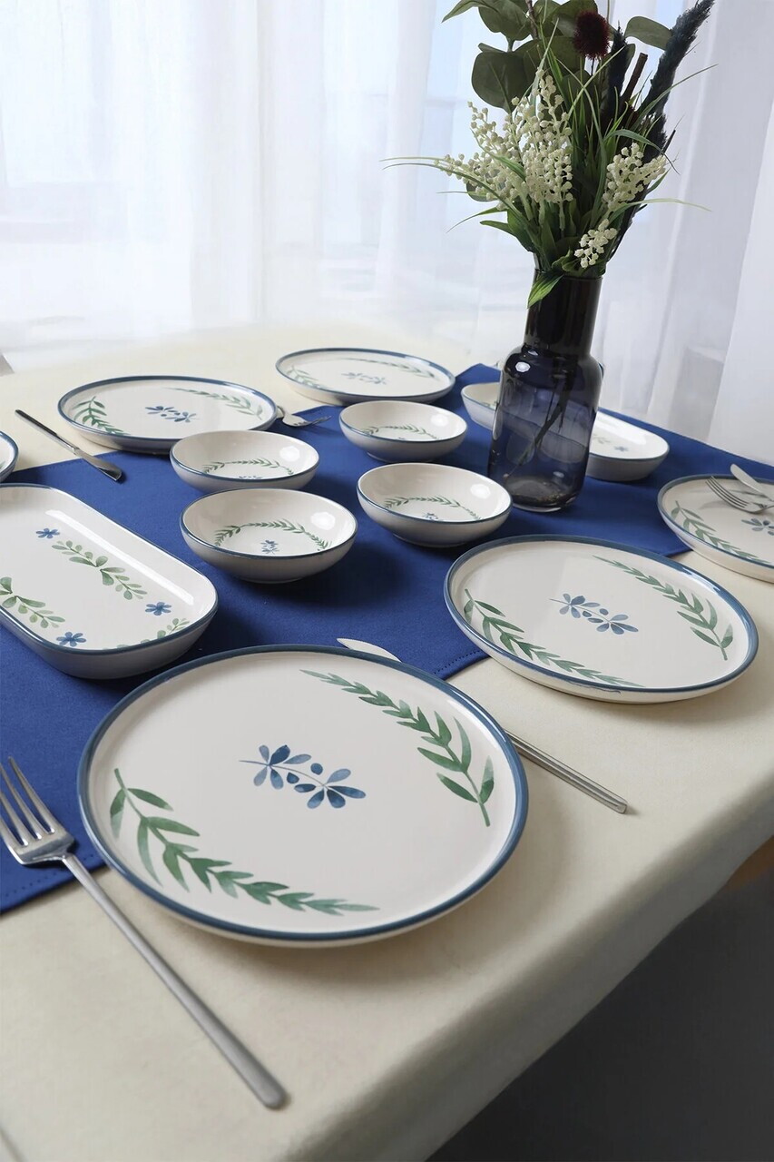 Set de mic dejun, Hermia, 275KRM2562, GRESIE, Antibacterian, Albastru / Verde / Alb — imaginea 3