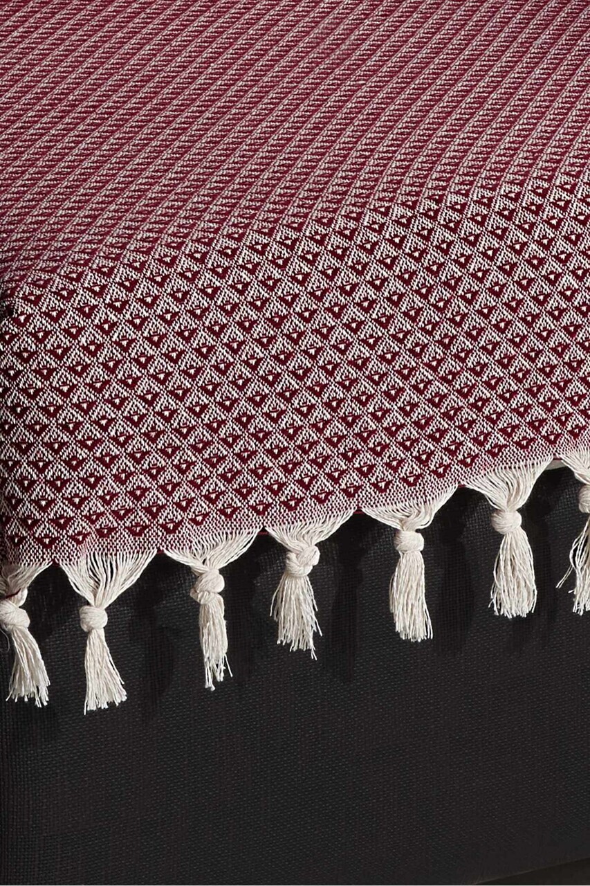 Cuvertura de pat, L'essentiel Maison, 70 Berjer, Bumbac, Rosu claret — imaginea 3