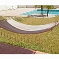 Hamac suspendat, Craftenwood, 100 x 200 cm, otel/bumbac/poliester, bej