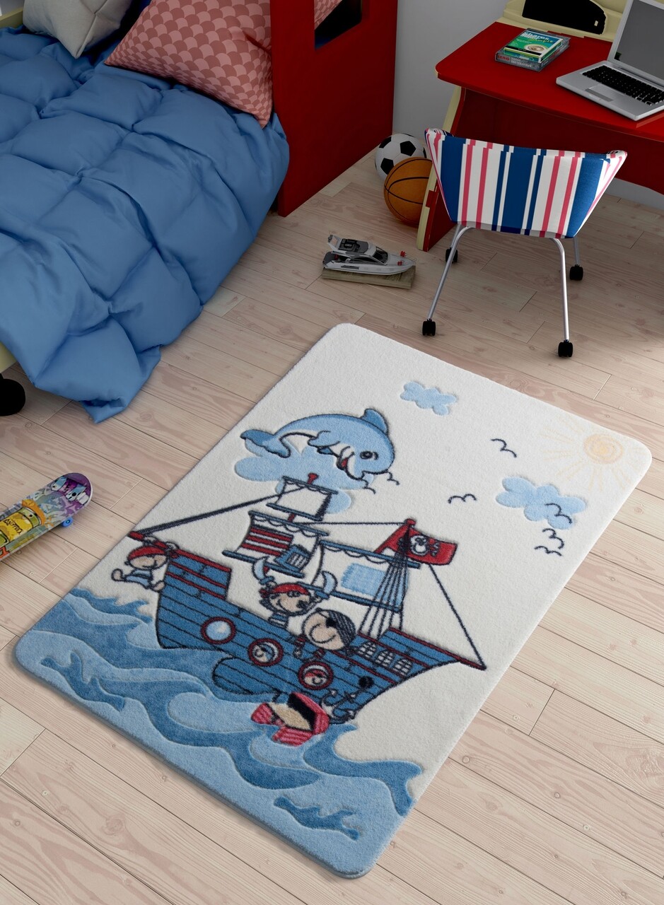 Covor Smiley Dolphin - Blue Confetti 100x150 cm poliamida multicolor