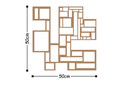 Decoratiune de perete, Squares, Metal, Dimensiune: 50 x 50 cm, Cupru
