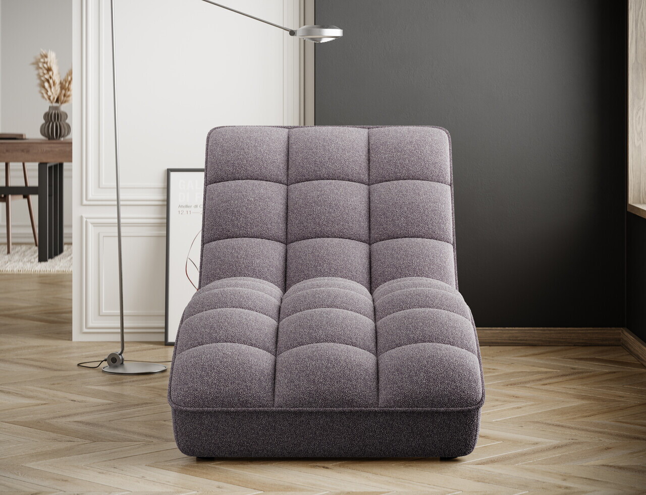 Sezlong living ELTAP, LOR-04PAO, Loren, 170x85x85 cm, poliester, gri - view 3