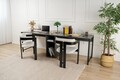 Birou, Nordure, Twin Study Desk, 240x74x60 cm, Antracit / Negru