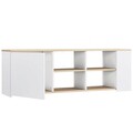Comoda TV, Minima, Rome, 150x45x35 cm, Stejar / Alb