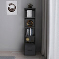 Corp biblioteca, Retricy, Robbins, 39x39x160 cm, PAL, Negru / Antracit