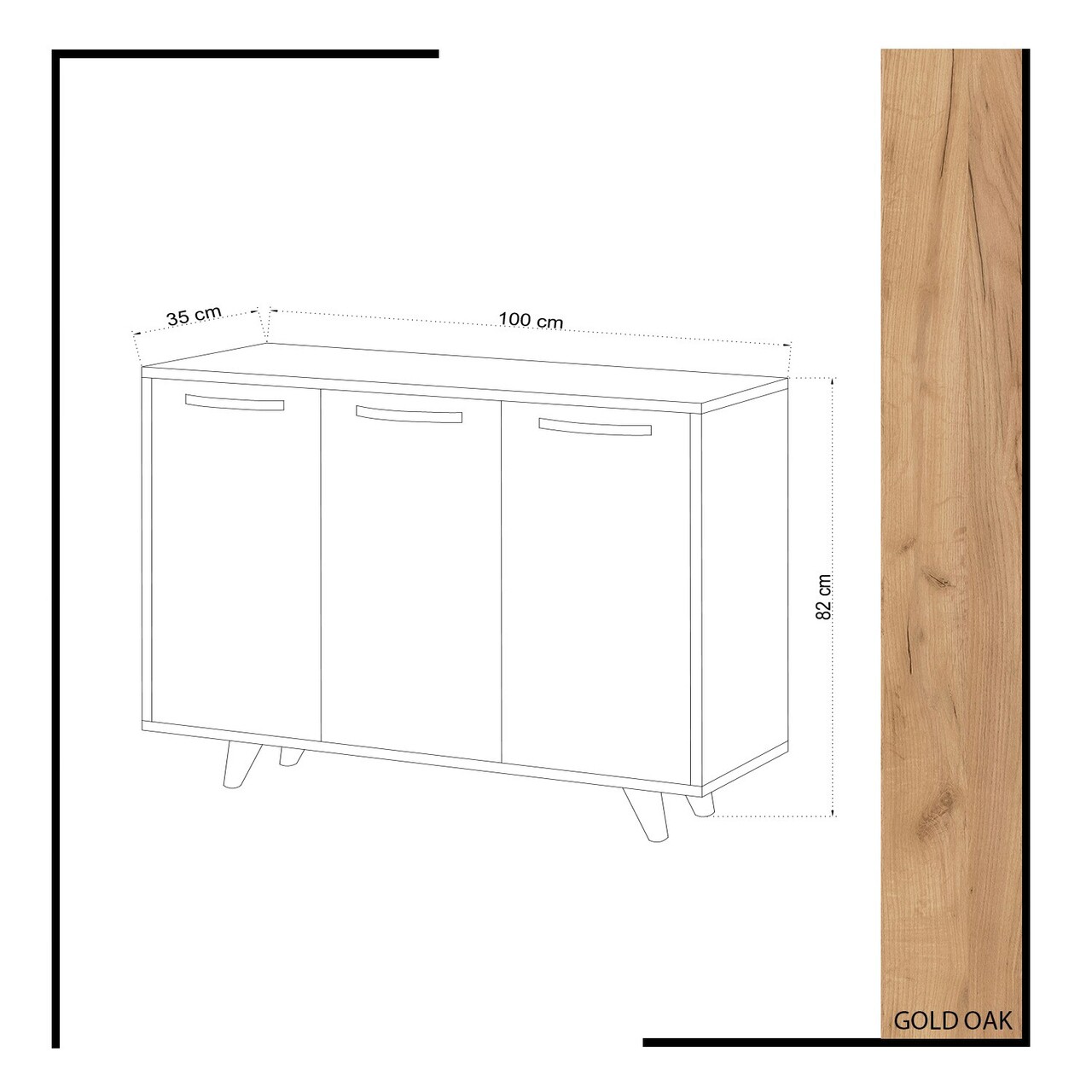 Dulap Multifunctional, Mod Design, Piffa, 100x82x35 Cm, Stejar / Alb