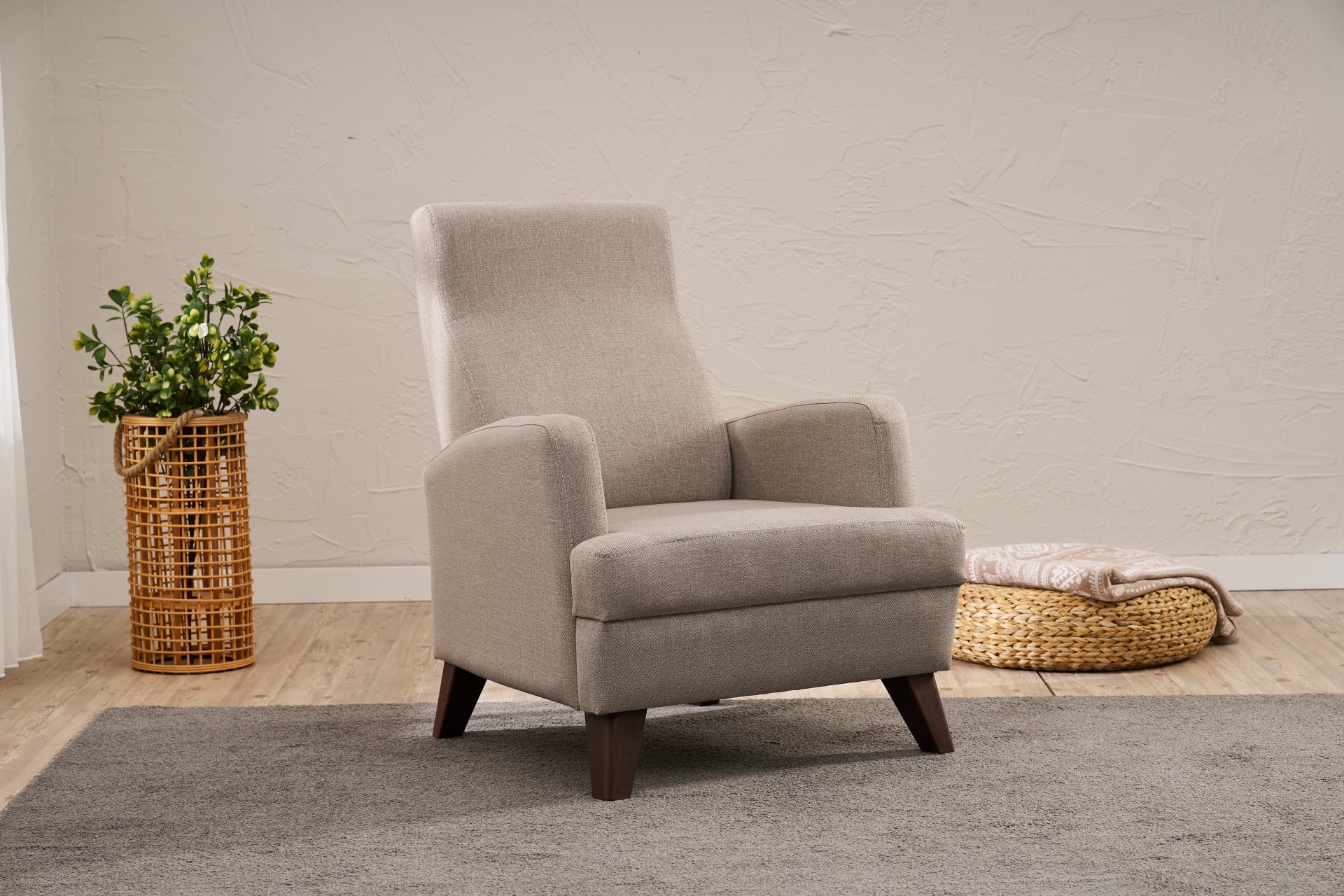 Fotoliu, Atelier del Sofa, 825BLC5243, Lemn, Bej