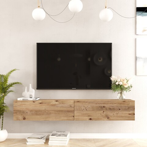 Comoda TV FR8 – A, Locelso, 180×31.6×29.6 Cm, Natural