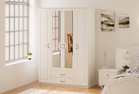 Dulap pentru haine, Rabi, Rb-177, 140x210x52 cm, Alb mat