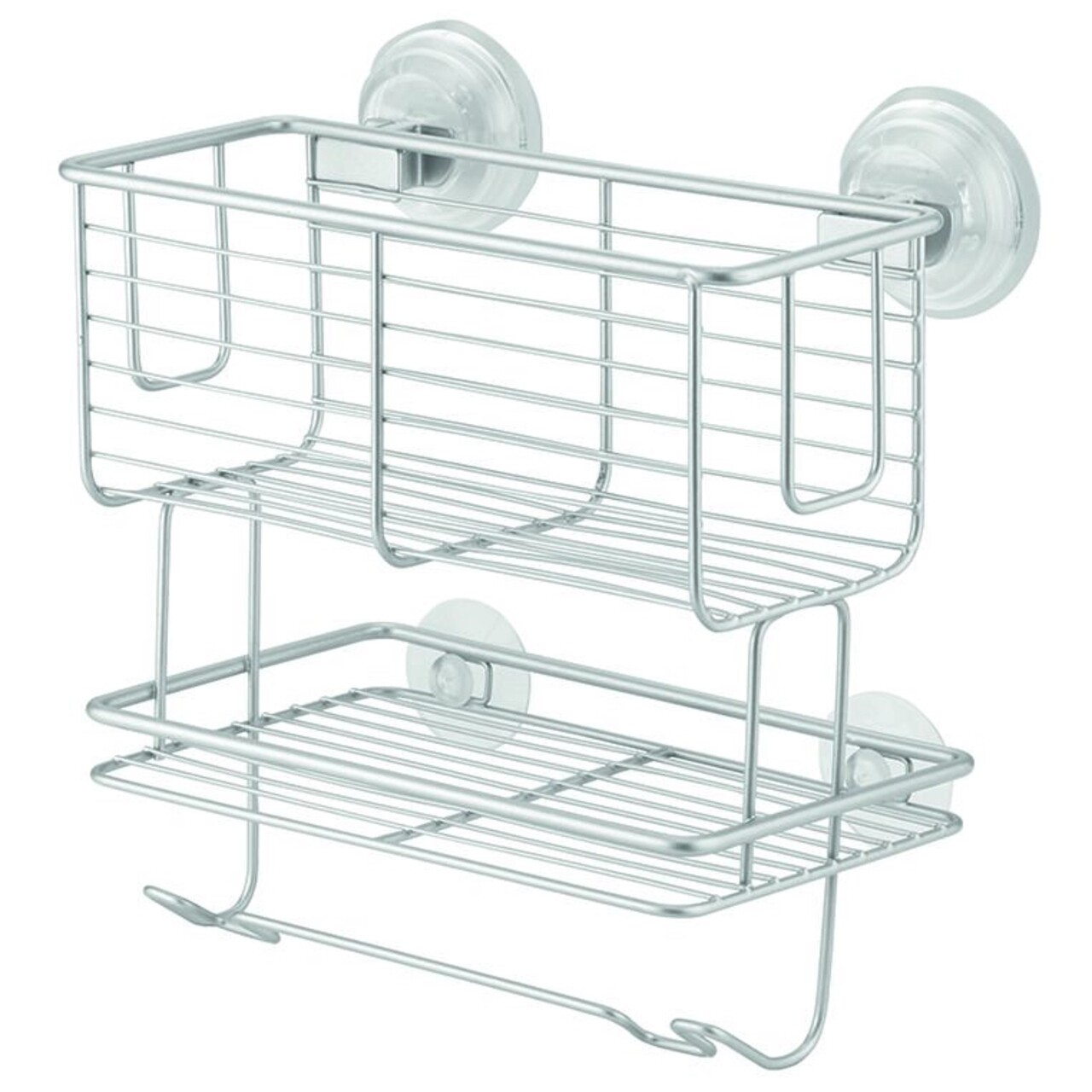 Suport accesorii pentru baie Classico, iDesign, 23x14x25 cm, cu ventuze, otel - 2 | YEO