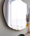 Oglinda decorativa, Siam, Lossa, 52x89x2.2 cm, MDF , Negru