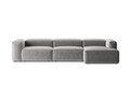 Coltar dreapta 4 locuri, Bergamo, Cosmopolitan Design, 344x152x70 cm, tesatura structurata, gri deschis