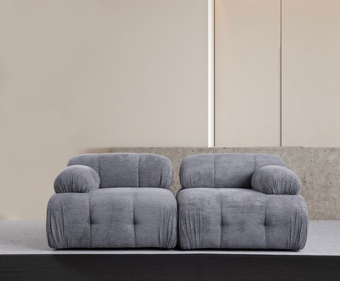 Canapea 2 locuri, Atelier del Sofa, 560ARE1556, Lemn de fag / PAL, Gri