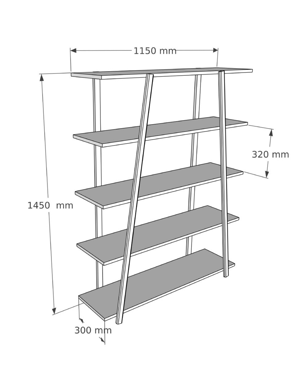 Corp Biblioteca, Woodface, Soft, 115x145x30 Cm, Lemn, Stejar