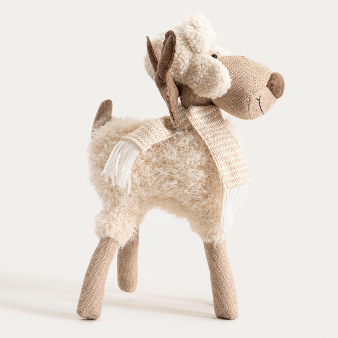 Decoratiune ren Tapan, Homla, 47 cm, poliester/otel/plastic, bej - 1 | YEO