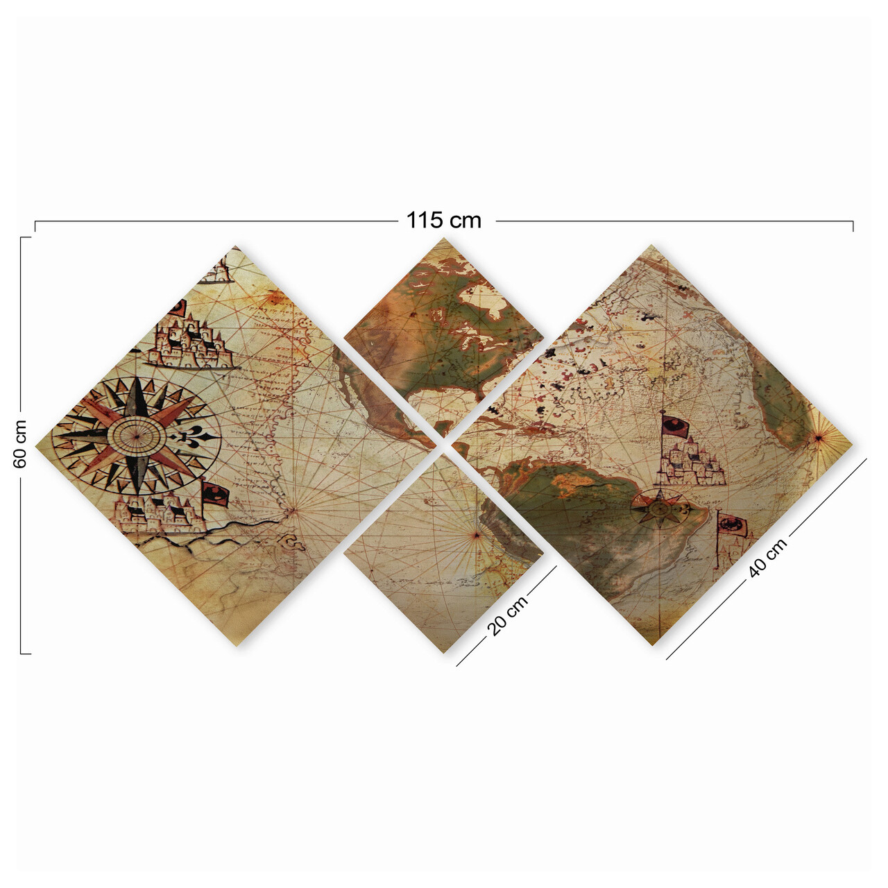 Set 4 tablouri decorative, 4MDF2023823, MDF, Imprimat UV, Multicolor
