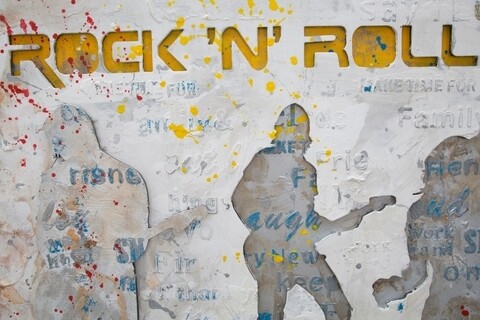 Tablou Rock n Roll, Mauro Ferretti, 120x3x60 cm, canvas/lemn, multicolor