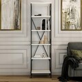 Corp biblioteca, Kalune Design, Suadiye, 50x180x30 cm, PAL, Alb/Negru