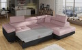 Coltar extensibil dreapta 4 locuri, ELTAP, Anton, 272x203x85 cm, lemn/poliester, roz/negru