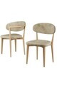 Set scaune 6 piese, Hanah Home, Onex, Crem / Lemn natural