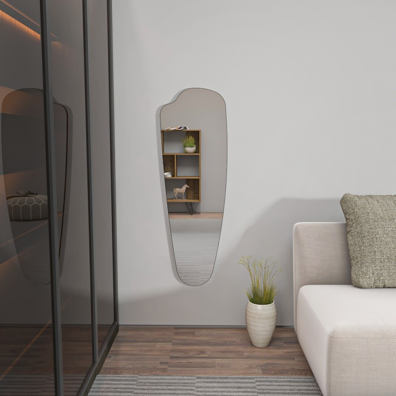 Oglinda Cheval, Siam, Reos, 40x120x2.2 cm, MDF , Transparent - 1 | YEO