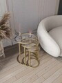 Set masute 3 piese, Hanah Home, Milas 3, Auriu