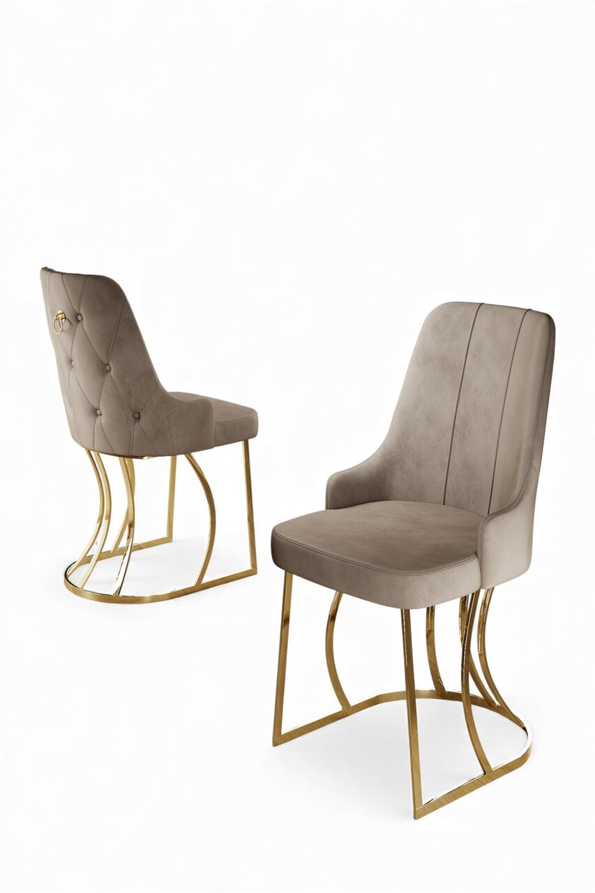 Set scaune 4 piese, Hanah Home, Puva, Cappuccino / Aur - view 2