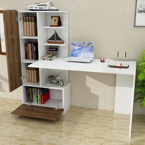 Birou Domingos, Furny Home, 150x60x120 Cm, Alb/maro Birou Domingos, Furny Home, 150x60x120 Cm, Alb/maro