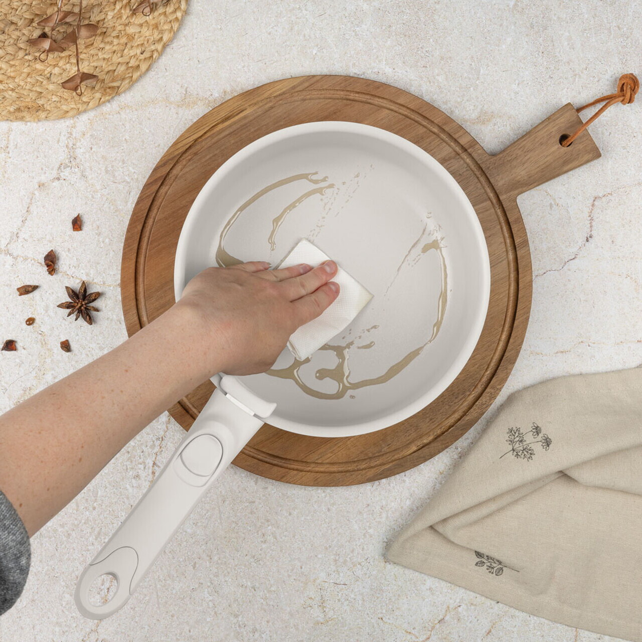 Set pentru gatit Berlinger Haus, Sahara Nordic, 13 piese, aluminiu, crem mat/natur - imagine 7