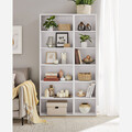 Corp biblioteca cu 6 rafturi, Vasagle, Scandinavian, 40x24x178.5 cm, PAL, alb