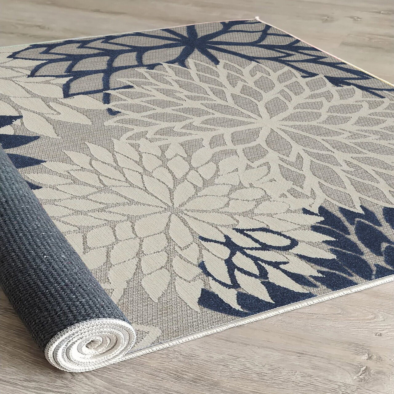 Covor, Woopamuk264, 160x230 cm, Bumbac/Poliester, Albastru navy - view 3