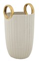 Vaza decorativa Shopping, Mauro Ferretti, 18x25 cm, ceramica, alb/auriu
