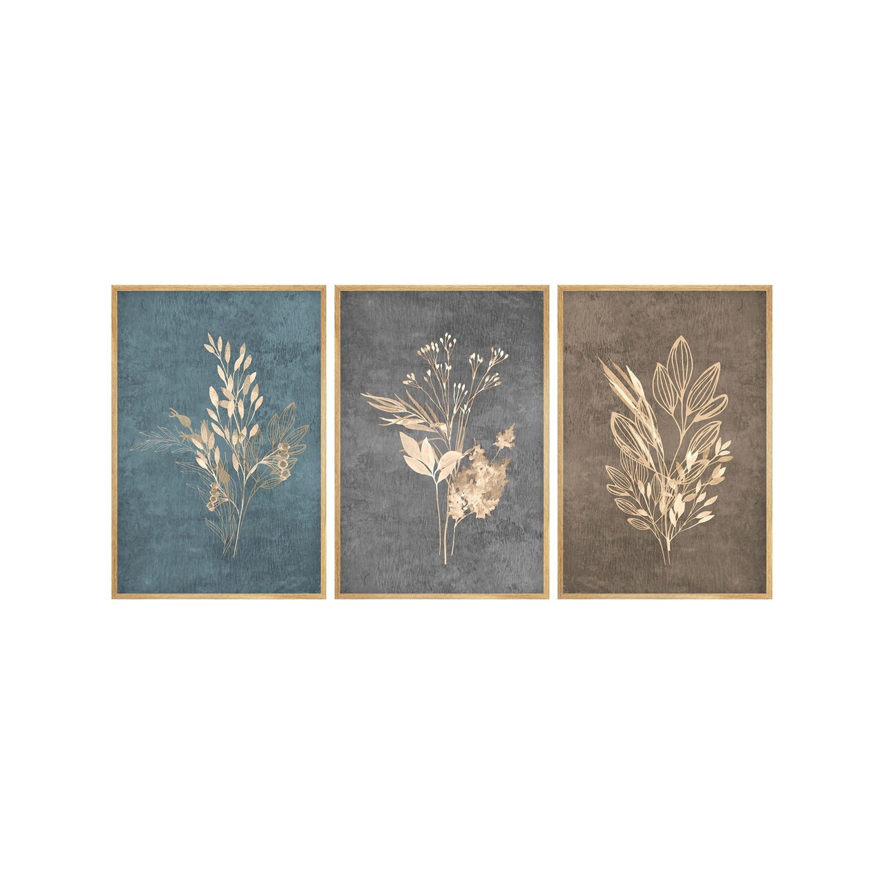 Set 3 tablouri decorative, Huhu242, Cadru: 100% LEMN MASIV (Grosime: 2 cm), Multicolor - view 2