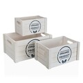 Set 3 cutii pentru depozitare Organic Product Light, Versa, 35 x 25 x 17 cm, lemn