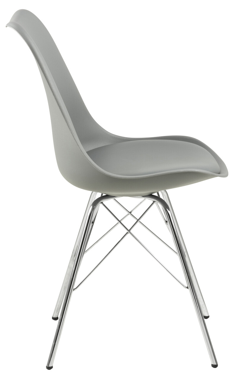 Scaun Eris, Actona, 48.5x54x85.5 cm, piele ecologica/otel, gri - view 7
