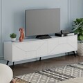 Comoda TV, Decortie, Dune, 180x50x29.6 cm, Alb