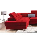 Coltar extensibil dreapta 6 locuri ELTAP, Th-04, Thiago, 342x208x88 cm, lemn/poliester, roz deschis/alb