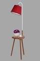 Lampadar cu masuta, Luin, 8273-1, E27, 60 W, metal/lemn/textil