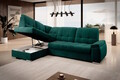 Coltar extensibil stanga 3 locuri ELTAP, LT-35NU, Sado, 272x192x95 cm, lemn/poliester, verde inchis