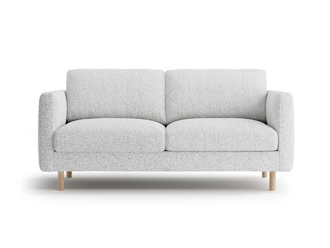 Canapea 2 locuri, Eden, Micadoni, 146x92x90 cm, tesatura structurata, gri deschis melanj