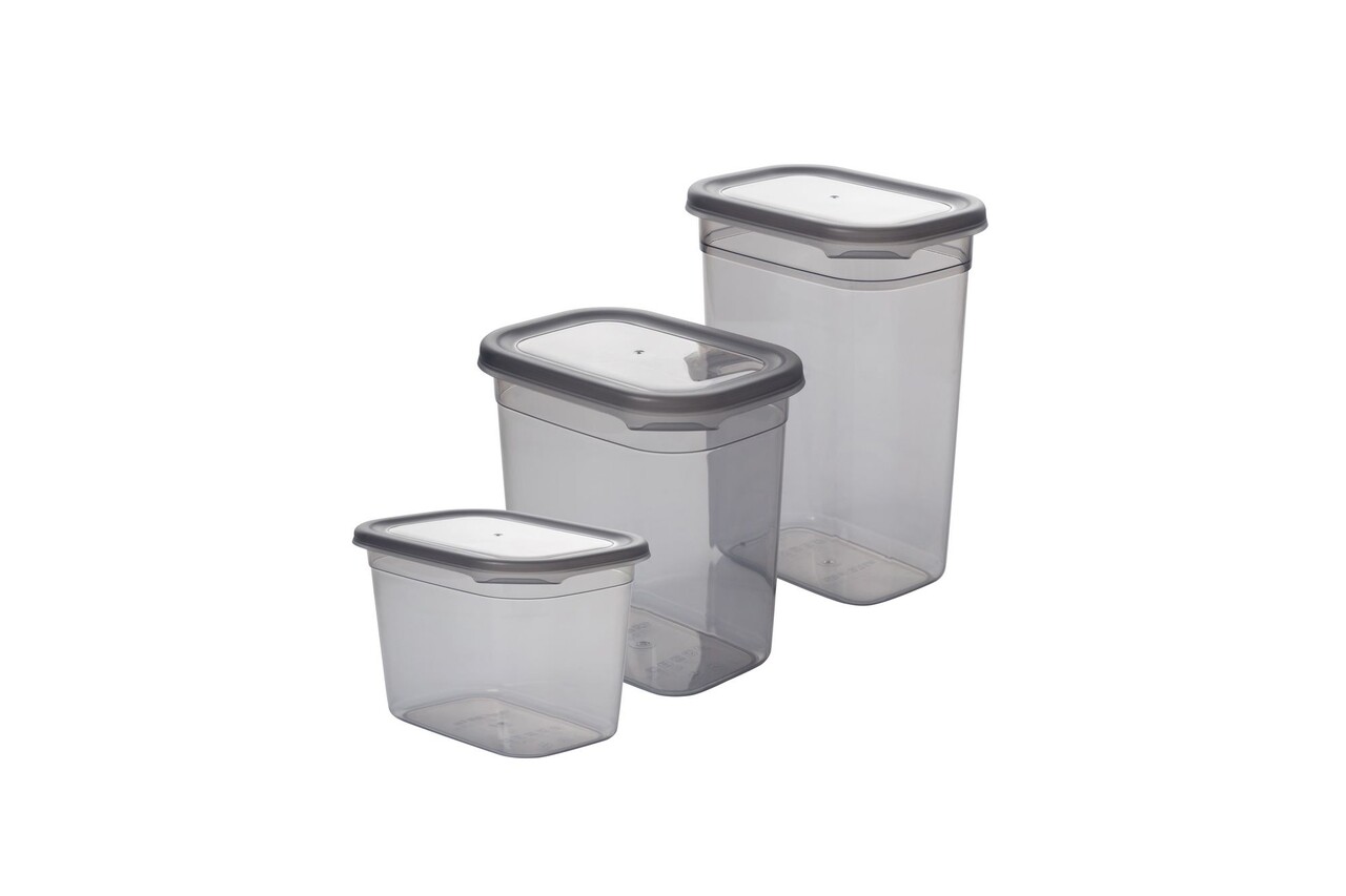 Set recipiente depozitare, Hermia, 964FRM5341, Dimensiune: 14 x 14 x 10 cm / 1150 ml (4 bucăți), Antracit - view 2