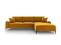 Coltar dreapta, Madara, Mazzini Sofas, 5 locuri, black legs, 254x182x90 cm, catifea, galben