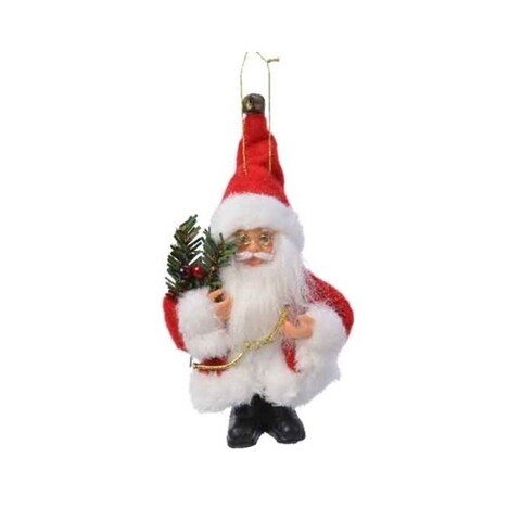 Decoratiune Santa knitted sweater, Decoris, 8x4x13 cm, poliester, rosu